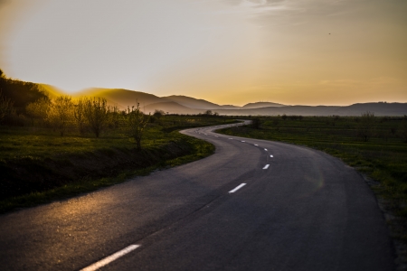 On the curvy road againの写真素材