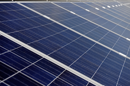 Renewable energy industry detail with a solar photovoltaic module 