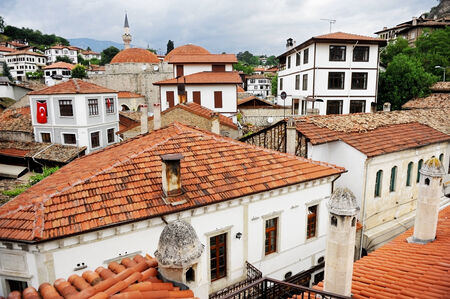 Architecture detail with ottoman traditional houses in turkish historical city of Safranboluの写真素材