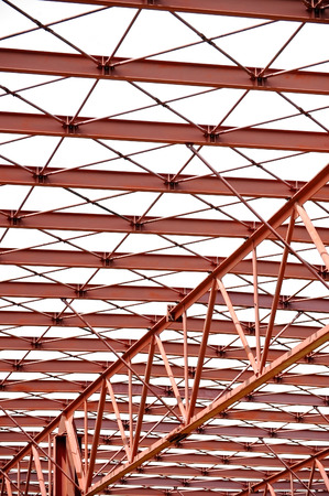 Industrial architecture shot with a red metal structure