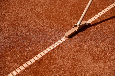 Broom tool for tennis clay court maintenanceの写真素材