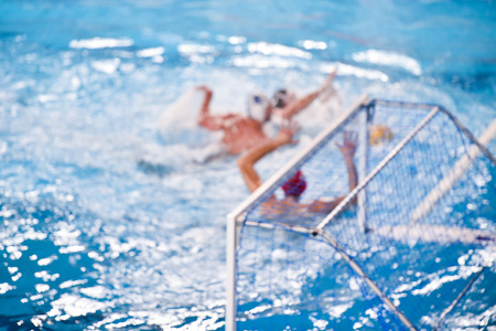 Unfocused image of a water polo matchの写真素材