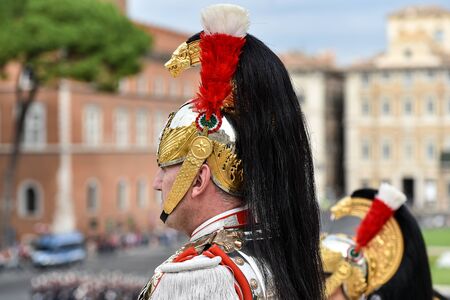 Rome, Italy - October 16, 2018: Soldiers from Italy's  national guard of honor during a military ceremony at Altar of the Fatherland in Rome.のeditorial素材