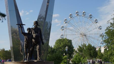 Ferris wheel and monument Architecture at russiaのeditorial素材
