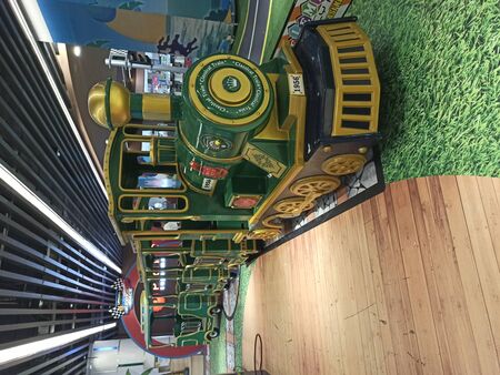 Children's train in a shopping centerの写真素材