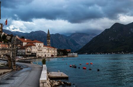 Perast, old city in Kotor bay, Montenegroの写真素材