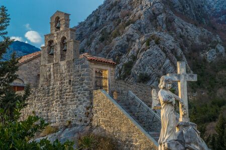 Saint George Church in Orahovac, Boka bay,  Montenegroの写真素材