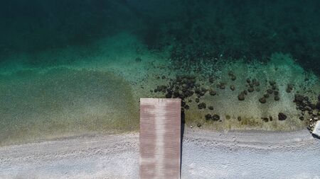 Aerial drone view of pier
