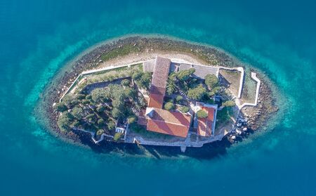 Island monastery St. George in Perastの写真素材