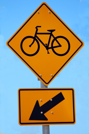 Bicycle Caution Crossing Signの写真素材