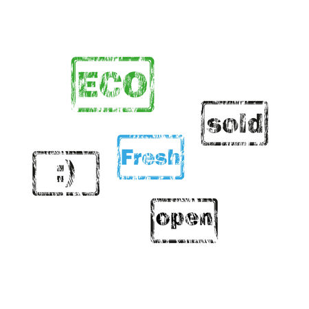 Set of Retro Stamps, Vintage Design Vector Illustrationのイラスト素材