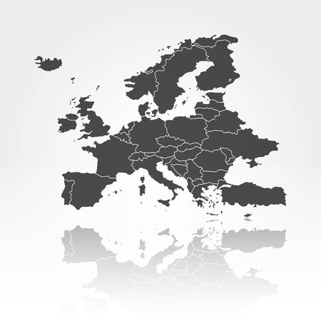 Europe map with shadow background vector illustrationのイラスト素材
