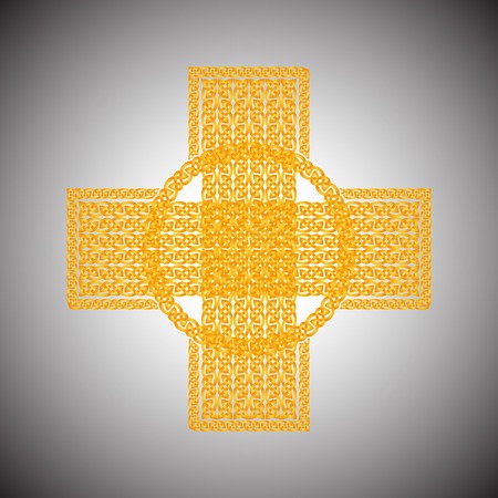 Celtic cross on a gray background vector.のイラスト素材