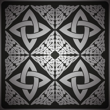 Ornate black background, ?eltic design vector illustrationのイラスト素材