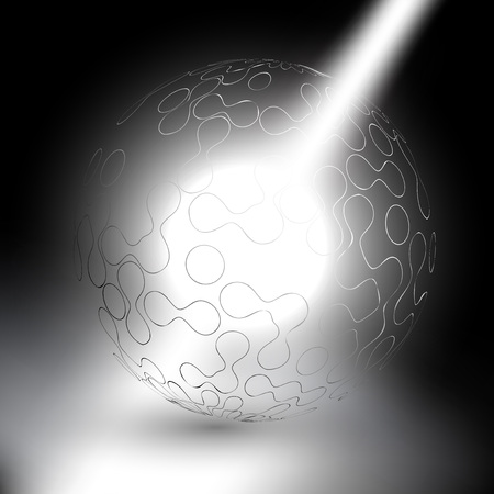 abstract sphere on gray background in rays of light vectorのイラスト素材