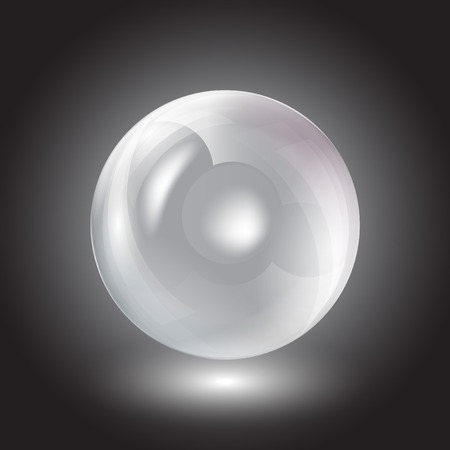 transparent sphere on a black background vector.のイラスト素材