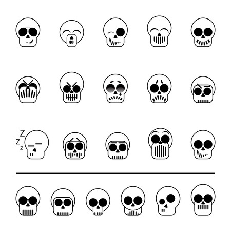 set of diferent icons skull vector illustrationのイラスト素材