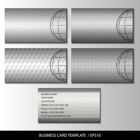 Set of metallic themed business card templates vector.のイラスト素材