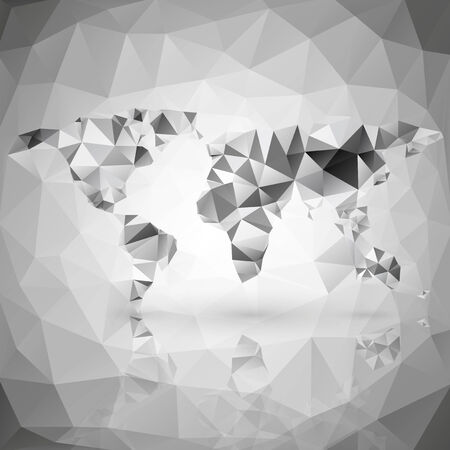 Gray world map triangle design illustrationのイラスト素材