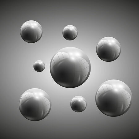 3d spheres on gray background illustrationのイラスト素材