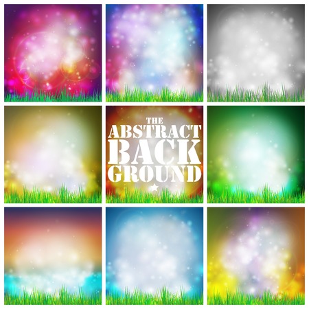 Set of abstract background with grass vector illustration  Vector design for print or web のイラスト素材