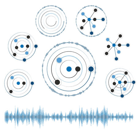 Abstract network with circles, vector eps10 illustration.のイラスト素材