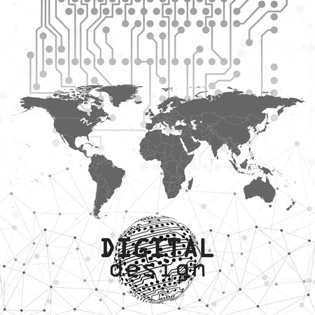 Molecule structure, gray background for communication, vector illustration.のイラスト素材