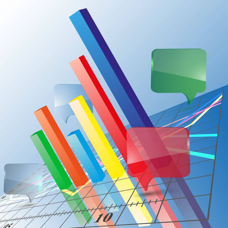 Financial chart. Progressive Bar chart. Abstract vector illustration.のイラスト素材