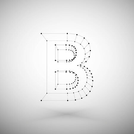 3d mesh stylish alphabet letter sign isolated on white background, single color clear  vector.のイラスト素材