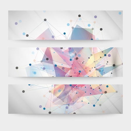 Set of abstract colored backgrounds, triangle design vector illustration.のイラスト素材