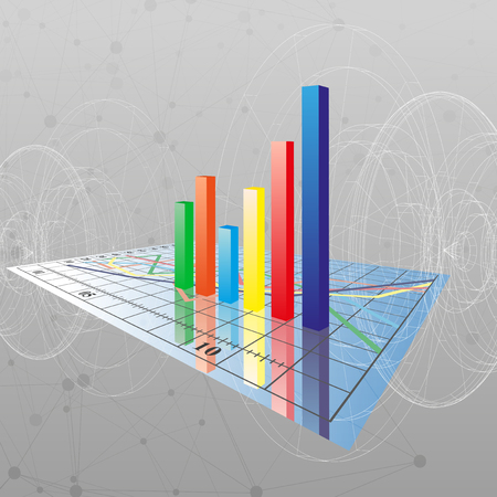 Financial chart. Progressive Bar chart. Abstract vector illustration.のイラスト素材