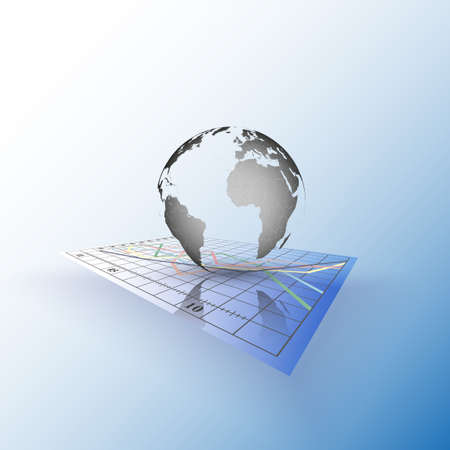 Globe world on the chart. Abstract vector illustration.のイラスト素材