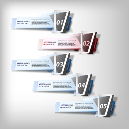 Infographic banners, modern abstract banner design for infographics, business design and website templates, origami styled vector illustration.のイラスト素材