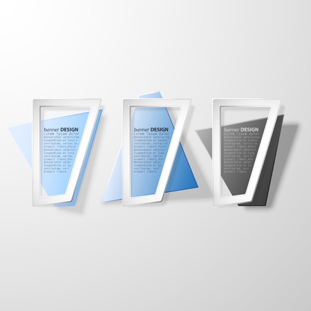Blue infographic banners, modern abstract banner design for infographics, business design and website templates, origami styled vector illustration.のイラスト素材