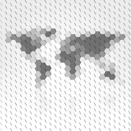 World map geometric background, abstract hexagonal pattern vector.のイラスト素材