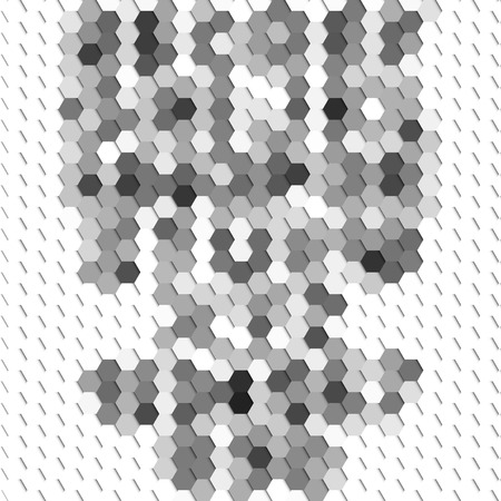 Gray geometric background, abstract hexagonal pattern vector.のイラスト素材