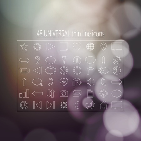 forty-eight universal thin line icons for business.のイラスト素材