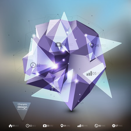 Abstract dimensional polygonal geometric infographic, background for modern design.のイラスト素材
