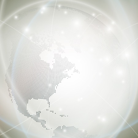 Dotted world globe, light design vector illustration.のイラスト素材