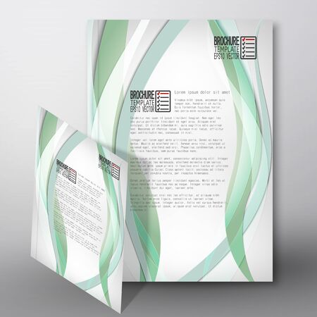 Colored wave background. Brochure, flyer or report for business, template vector.のイラスト素材