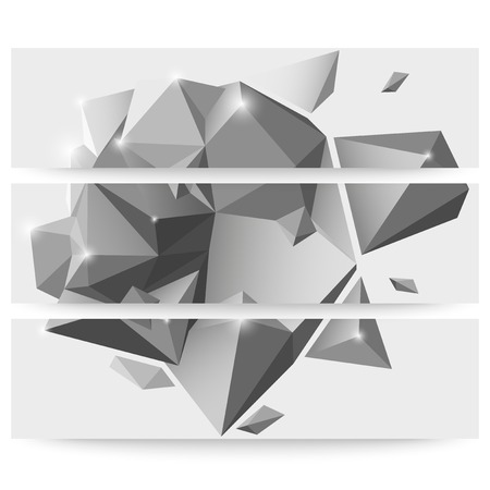 Abstract dimensional polygonal geometric backgrounds set for modern design.のイラスト素材