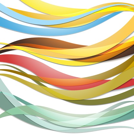 Set of Colored waves. Abstract vector template design.のイラスト素材