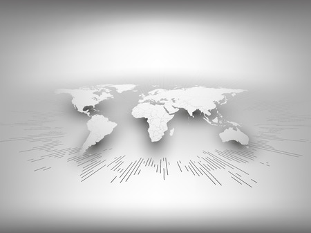 World map template in perspective on gray background for business or website designのイラスト素材