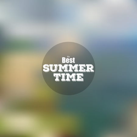 Summer time poster, vector web and mobile interface template. Blurred mesh background.のイラスト素材