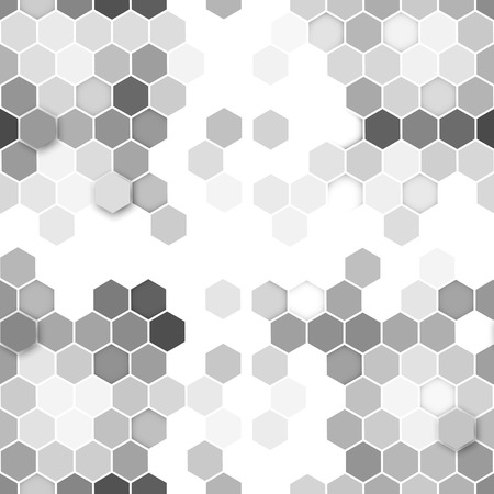 Hexagonal seamless pattern. Repeating geometric gray background.のイラスト素材