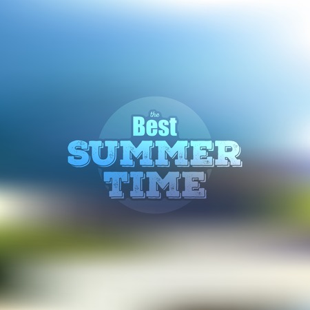 Summer time poster, vector web and mobile interface template. Blurred mesh background.のイラスト素材