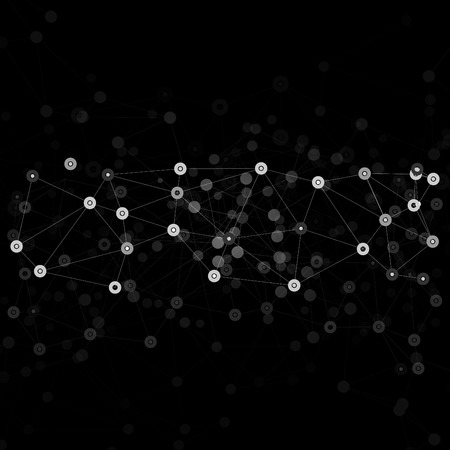 Molecule structure, black background for communication, science vector illustration.のイラスト素材