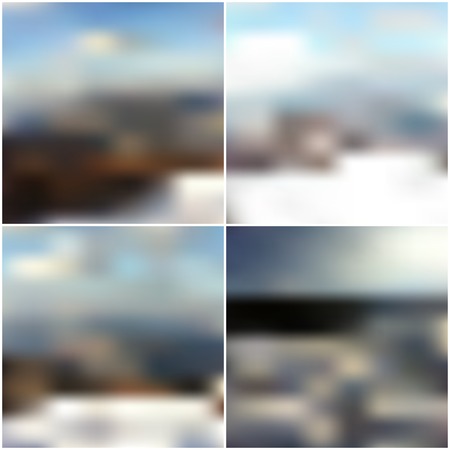 Vector web and mobile interface templates. Editable blurred backgrounds set.のイラスト素材