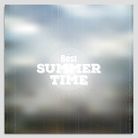 Summer time poster, vector web and mobile interface template. Blurred mesh background.のイラスト素材