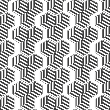 Seamless pattern with cubes. Repeating modern stylish geometric background. Simple abstract monochrome vector texture.のイラスト素材